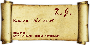 Kauser József névjegykártya