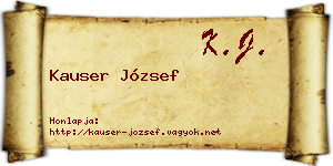 Kauser József névjegykártya